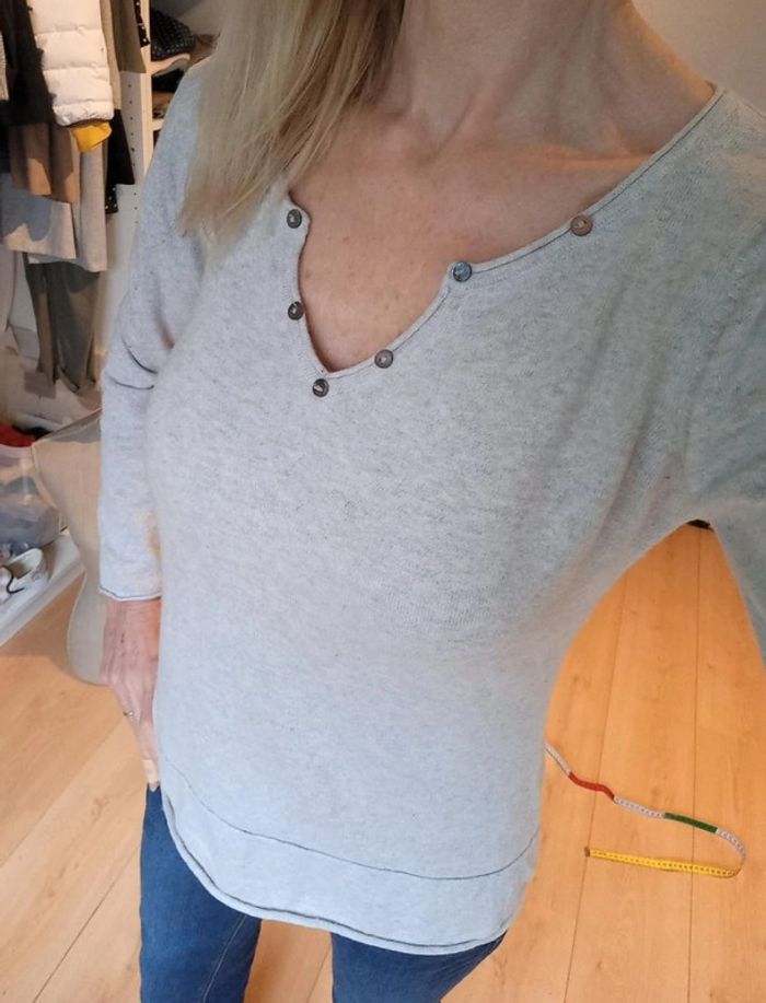 It Hippie pull maille gris clair t.S tb état