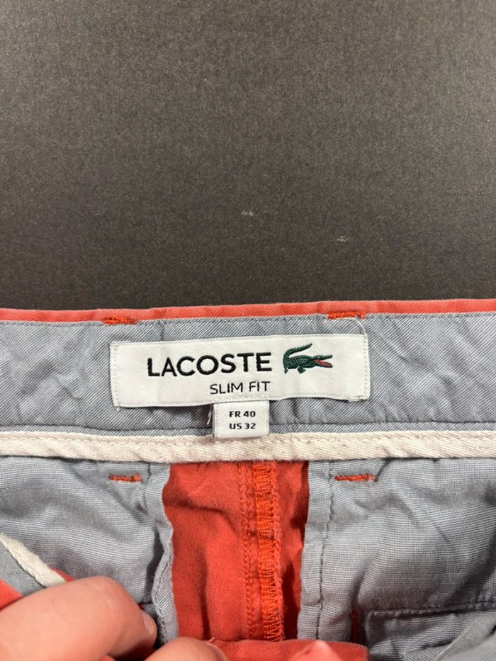 Short Lacoste Rose / Corail Taille 40 - photo numéro 2