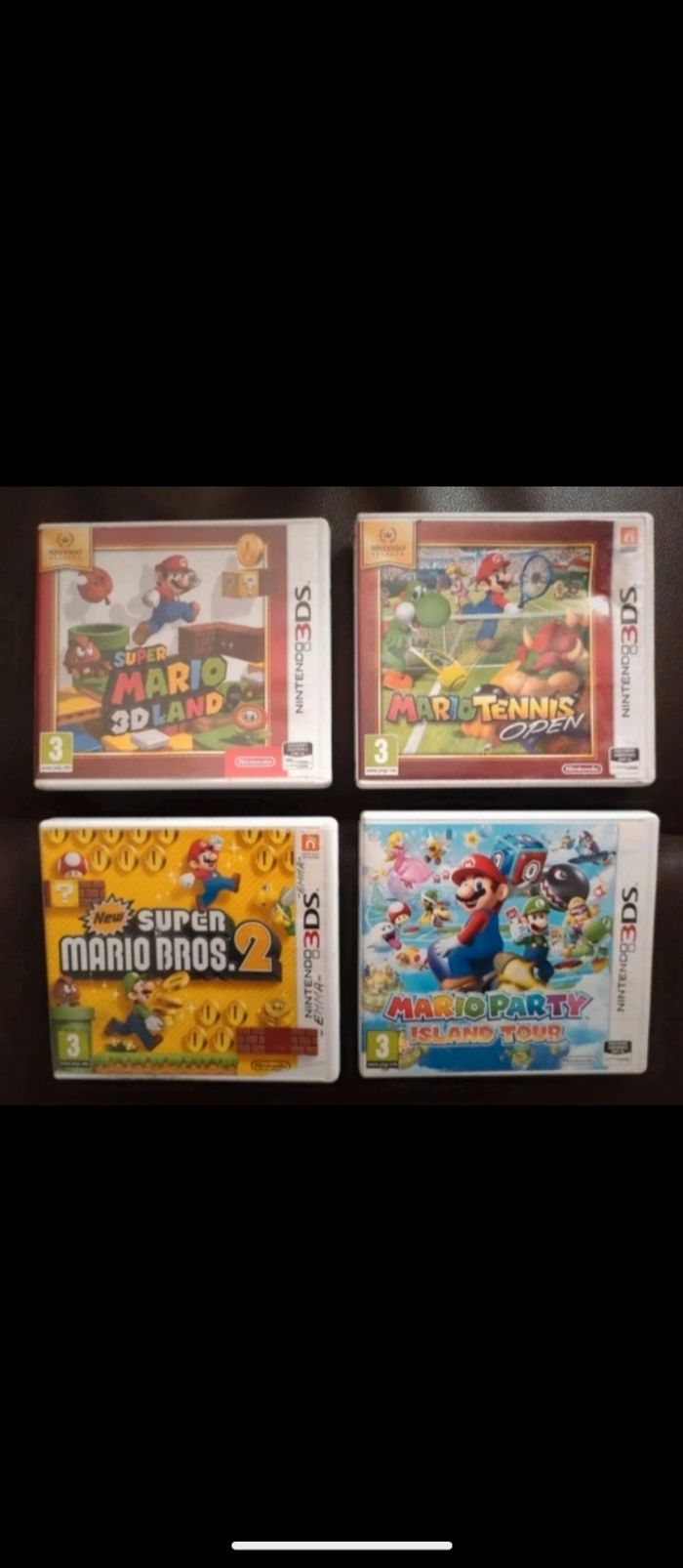 Lot  de 4 jeux MARIO NINTENDO 3 DS