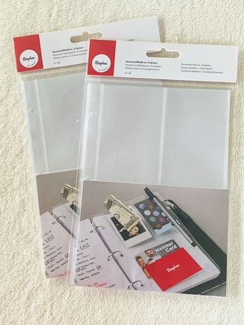 Lot de 2 housses A5 en plastique 3 compartiments Rayher 