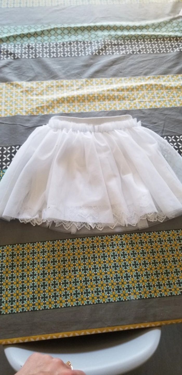 Jupe tulle et broderie Vert baudet 2 ans