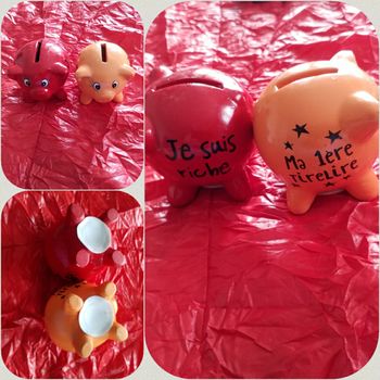 Lot de 2  tirelires     🐖 bébé  très bon état