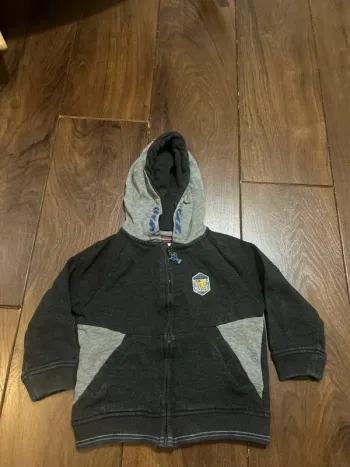 Gilet zippé à capuche garcon gris anthracite sergent major 3 ans