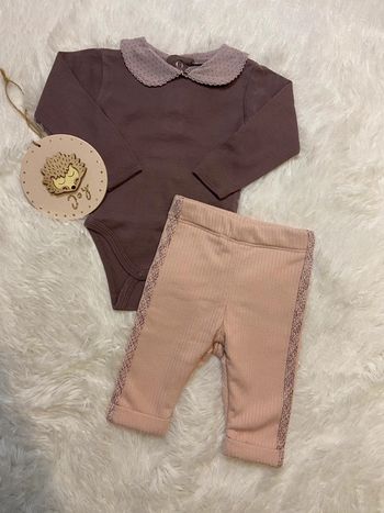 Ensemble fille body col et pantalon épais