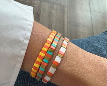 Lot de 3 bracelets élastique Tila ton multicolore 