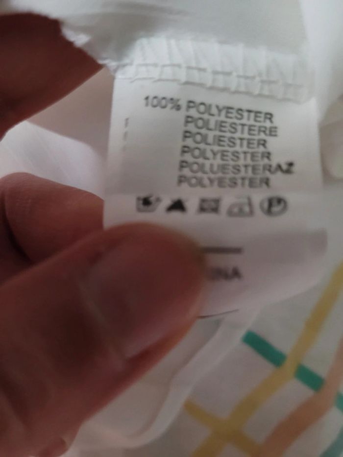 Blouse blanche, col V tressé rose, taille S - photo numéro 9