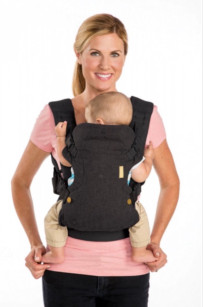 Porte bébé flip 4 en 1 denim noir et or - photo numéro 2