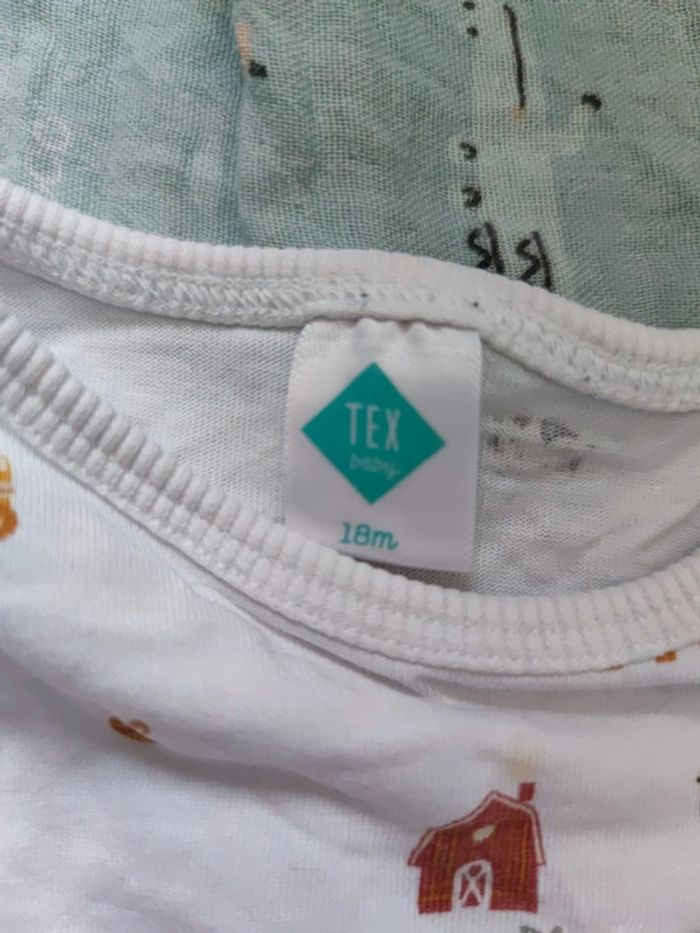 T-shirt blanc la ferme T.18 mois - photo numéro 2