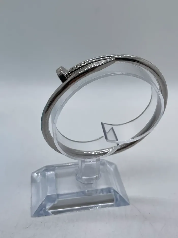 Bracelet jonc taille 19cm argenté - photo numéro 6