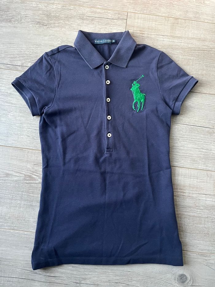 Polo Ralph Lauren Femme XS Bleu Marine Vert - photo numéro 2