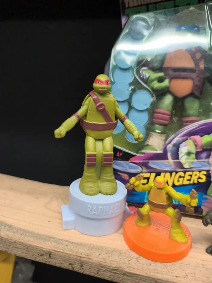 Lot tortue ninja tmnt mutant teenager turtle flingers Leonardo 2002 figurine figure action disque - photo numéro 3