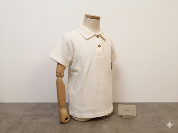 Polo manches courtes blanc nid d'abeille Taille 6 ans