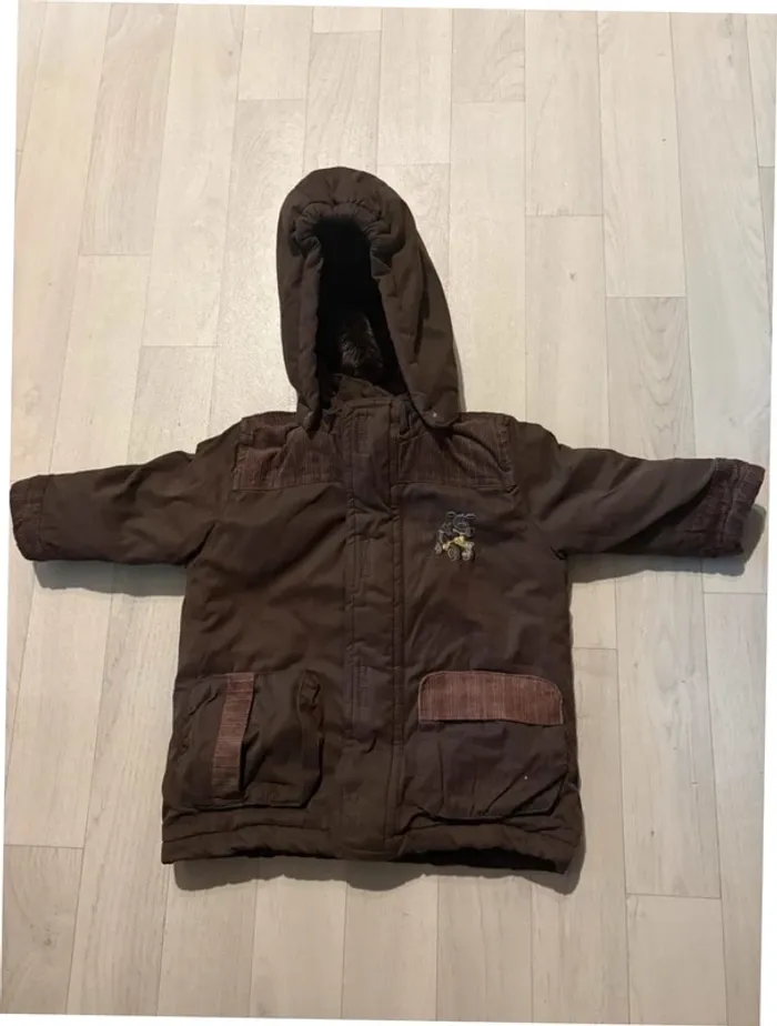 Manteau marron bien chaud kimbaloo 12 mois