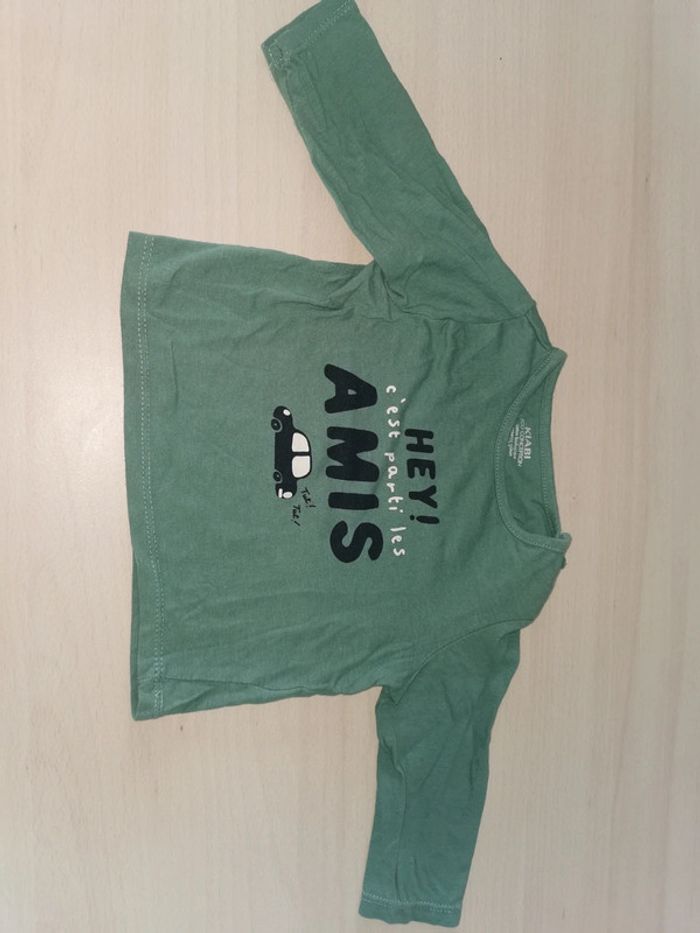 T shirt manches longues vert