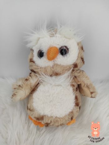 Peluche Hibou beige Blanc Pia
