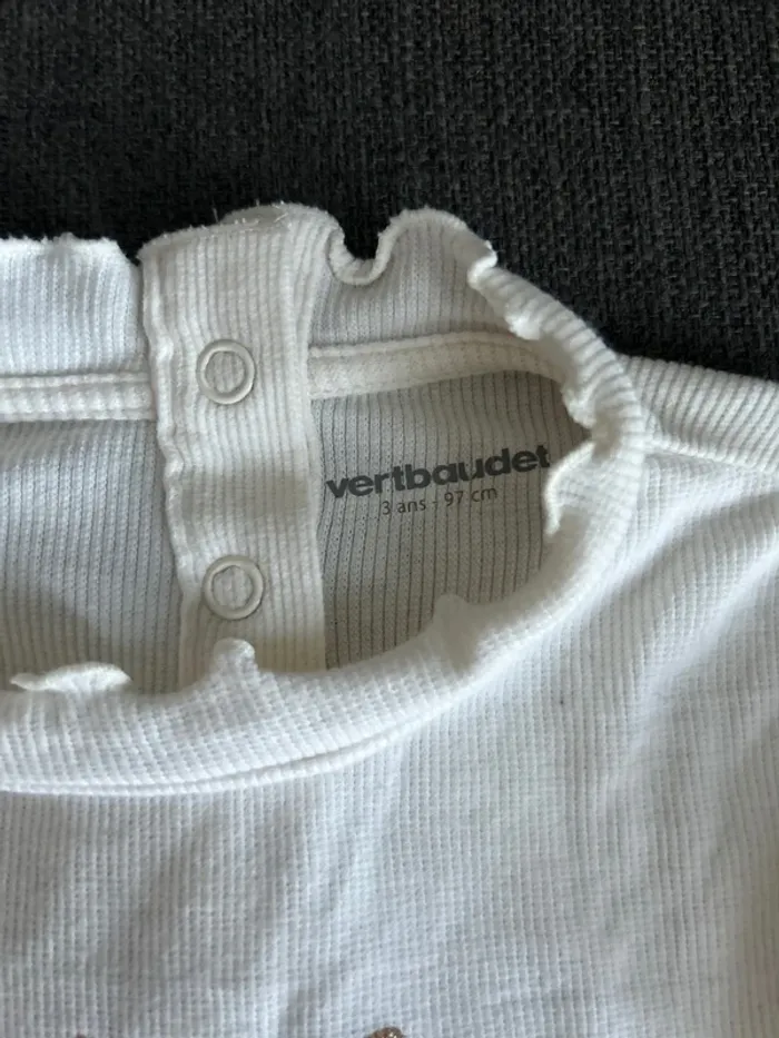 T-shirt manches longues côtelé bébé fille, 3 ans, verbaudet - photo numéro 2
