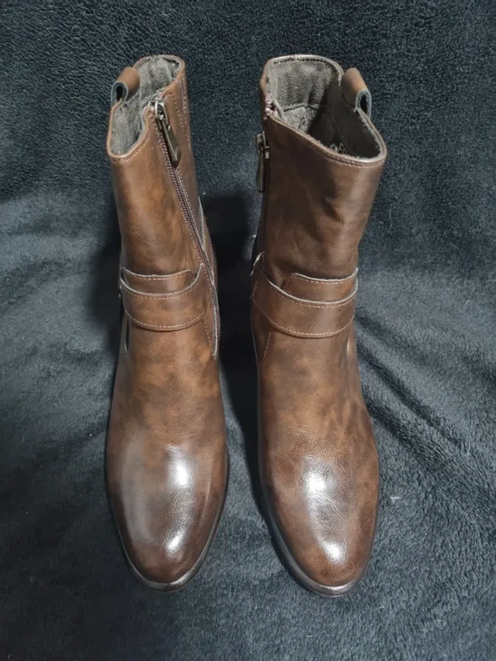Paire De Bottines A Talon Marron - photo numéro 3