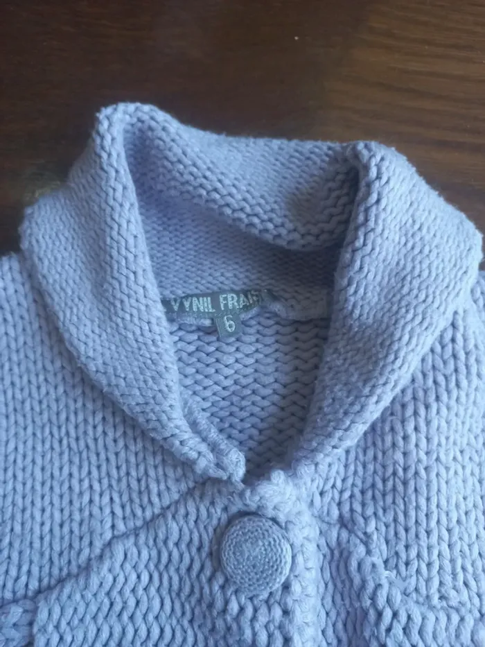 Gilet tricot  vynil fraise 6ans 116cm - photo numéro 3