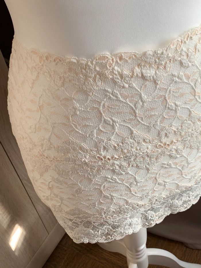 Jupe lingerie dentelle beige L - photo numéro 7