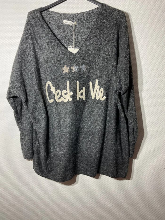 Pull « c’est la vie » femme taille unique (38-44)- nos- neuf avec étiquette