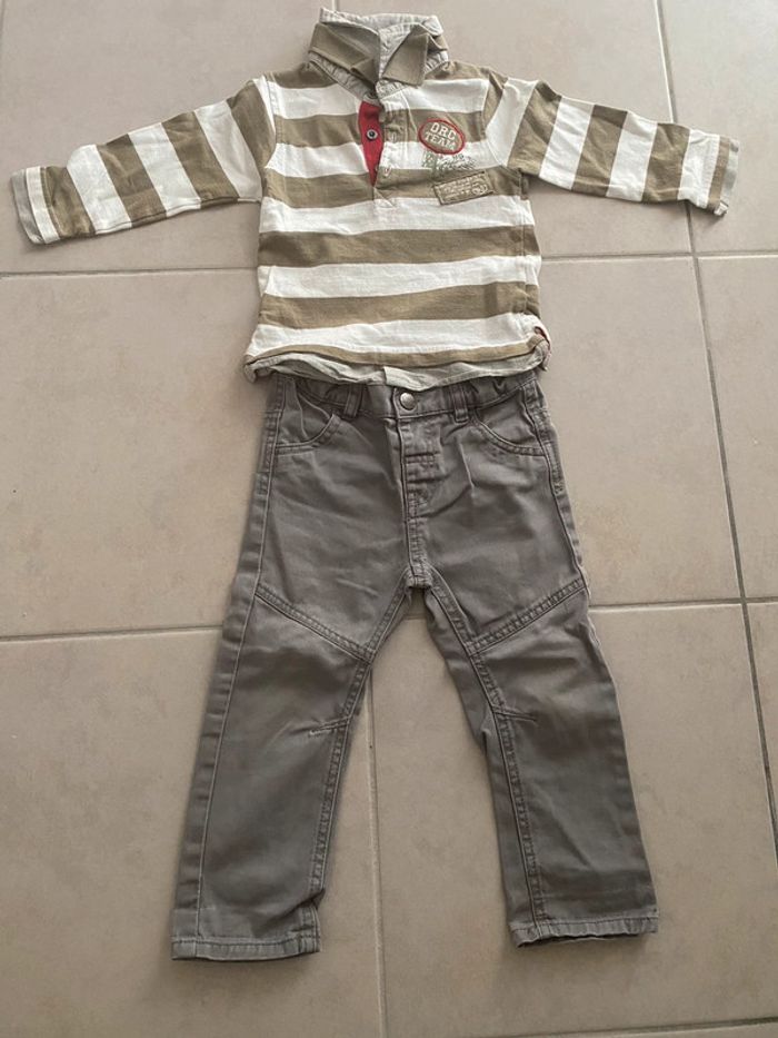 Ensemble bébé garçon 24 mois 2 ans polo jean pantalon - photo numéro 2
