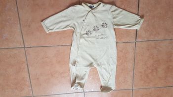 Grenouillère bébé 12 mois Jaune pâle Kiabi