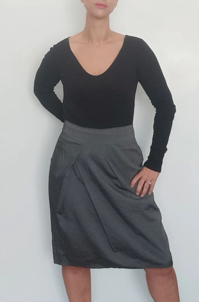 Jupe à pinces grise chic taille 44