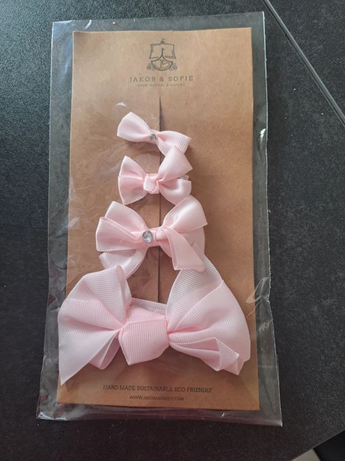 Pinces Cheveux noeud rose