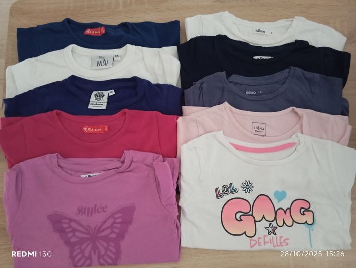 Lot de 10 t-shirts à manches longues  fille