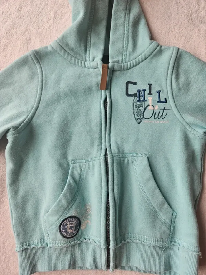 Gilet zippé turquoise 3 ans in extenso - photo numéro 2