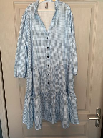 Robe courte à manche vichy