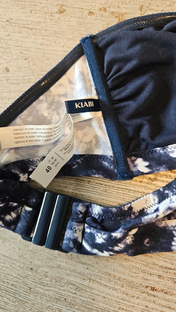 Haut de maillot bandeau, bleu et blanc, Kiabi, 40 - photo numéro 3