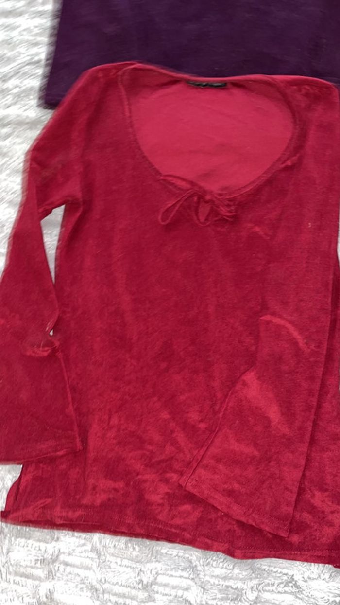 Lot de 4 haut manches longues en velours taille M - photo numéro 3