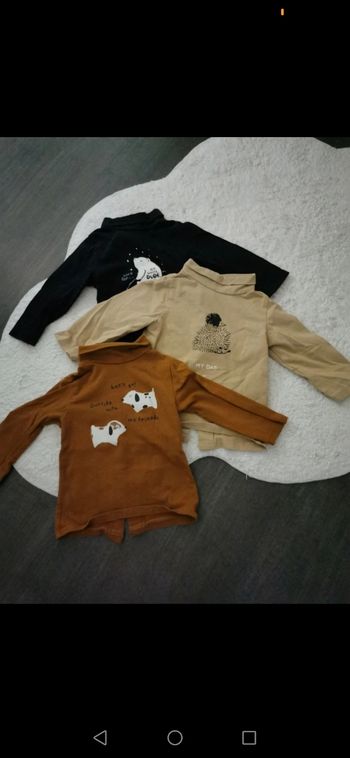 Lot de 3 pulls col roulé taille 12 mois
