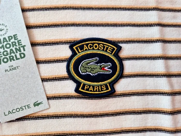 Pull "Lacoste" Blanc à rayures Taille XL neuf sous blister 100 % coton organique. - photo numéro 13