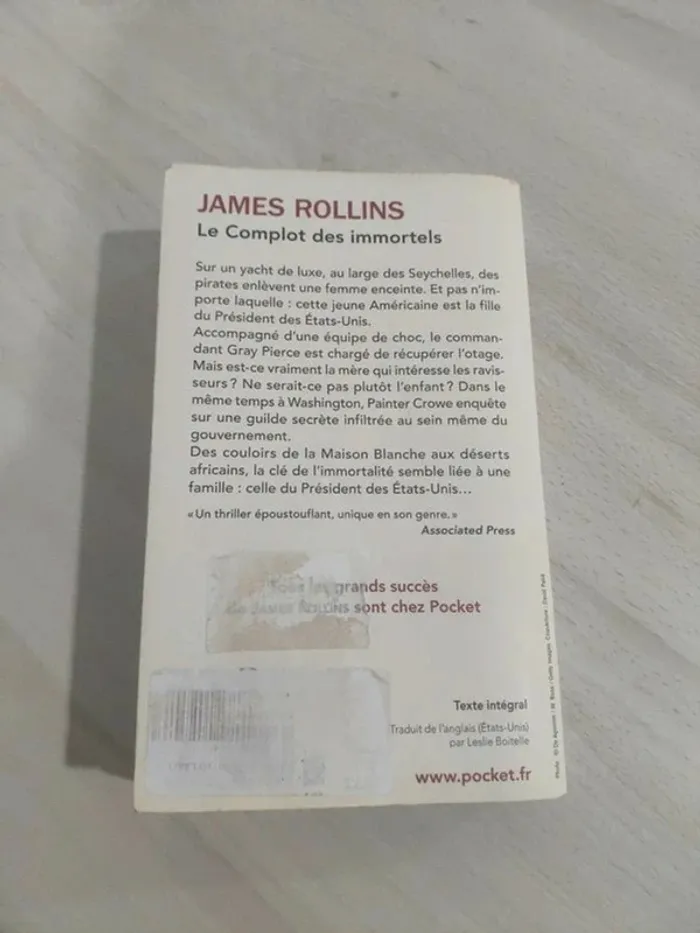 Livre poche le complot des immortels James Rollins - photo numéro 5