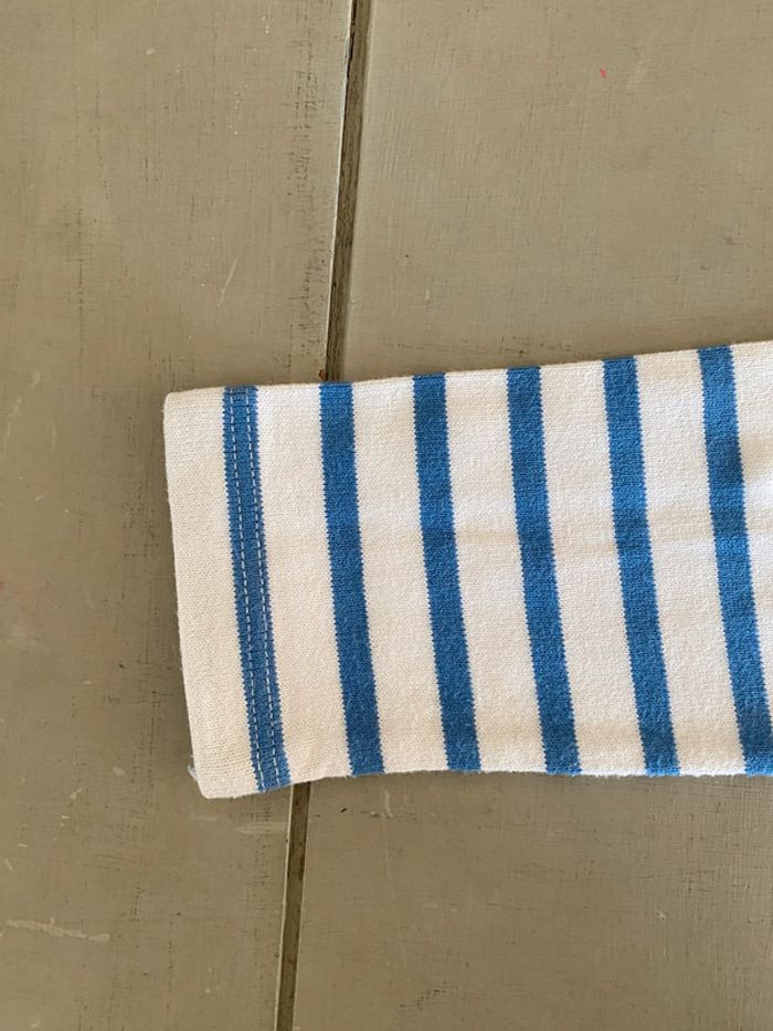 Marinière blanche à rayures bleues petit bateau 6 ans - photo numéro 8