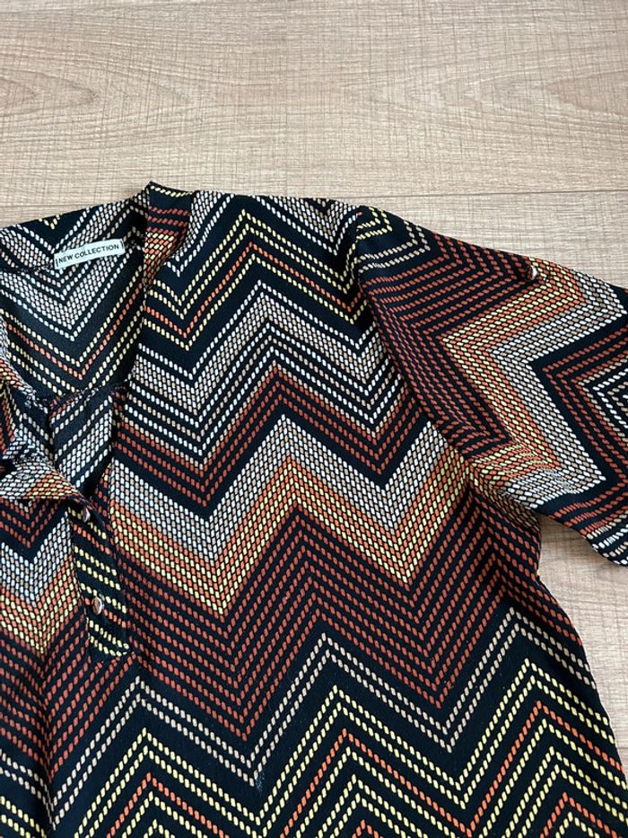 Blouse multicolore à manches courtes New Collection taille unique jamais portée (taille grand) - photo numéro 13
