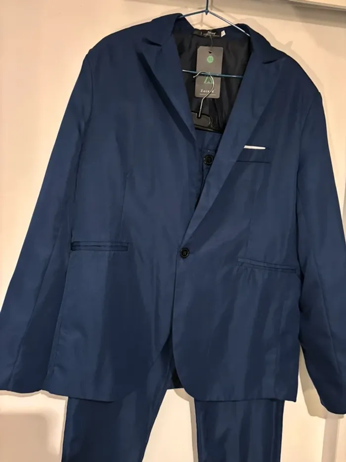 Costume bleu marine 2 pièces de marque Zacard taille XL neuf - photo numéro 2