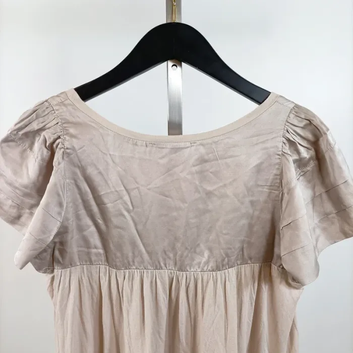 Robe courte en effet soie beige – Sandro – Taille 2 (M)A822 - photo numéro 6