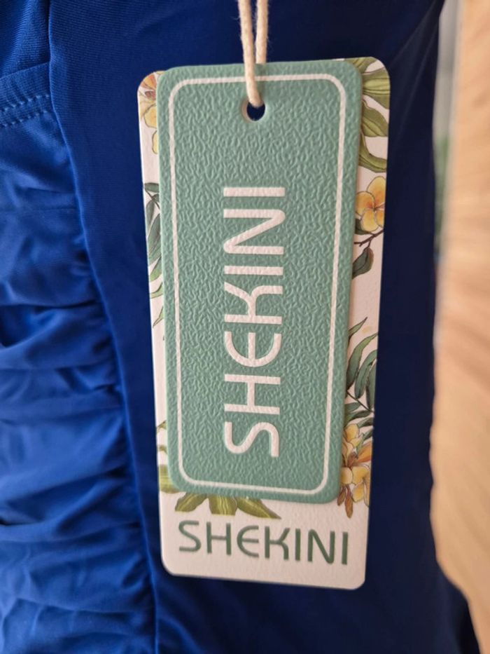Maillot de bain une pièce avec short sous la jupe Shekini bleu Taille L - photo numéro 5
