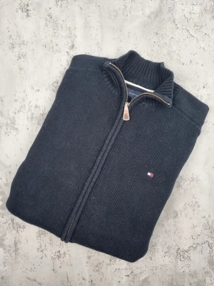 Gilet zippé Tommy Hilfiger noir, S Hommes (mesures en photos)
