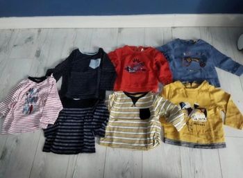 Lot de 7 tee shirts manches longues taille 12 mois