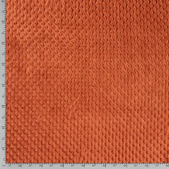 Coupon tissu Minky pois brique
