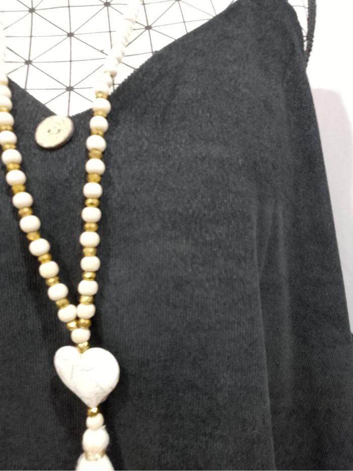 Robe débardeur tricotée noire grande taille 54 élégance avec gros boutons vintage confortable - photo numéro 2