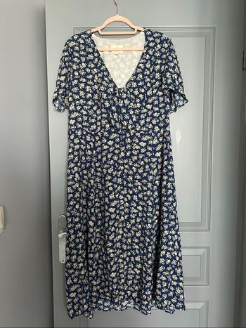Robe Sézane Ophelia Cara T. 46 bleu fleurs longue