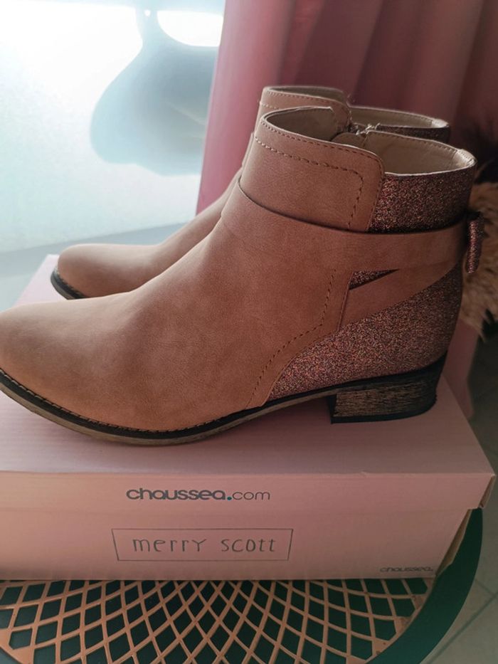 Bottines vieux rose à paillettes - pointure 40 - neuves - photo numéro 6