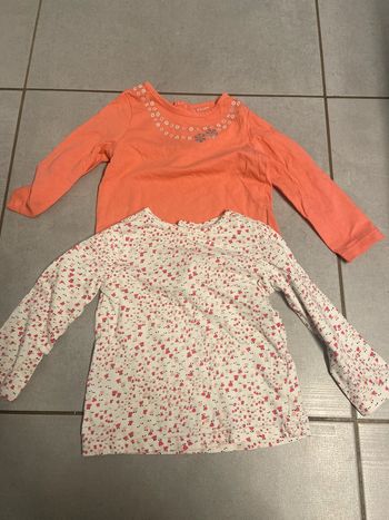 Lot 2 t shirt manche longue pat et ripaton 18 mois