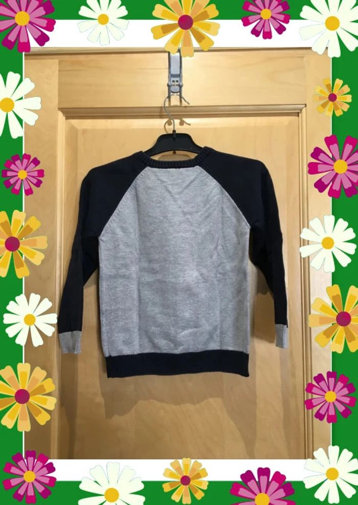 Pull gemo gris et marine - photo numéro 2