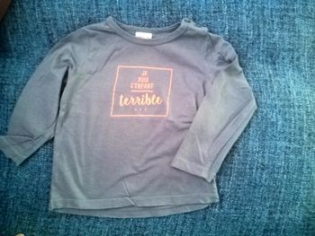 Tee-shirt manches longues bleu gris Tape à l'œil - 36 mois